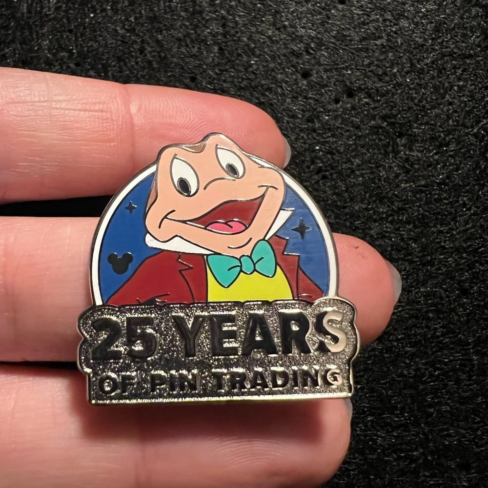 Wave A hidden Mickey Disney 25 Years Mr Toad Pin with Red and Blue Accents